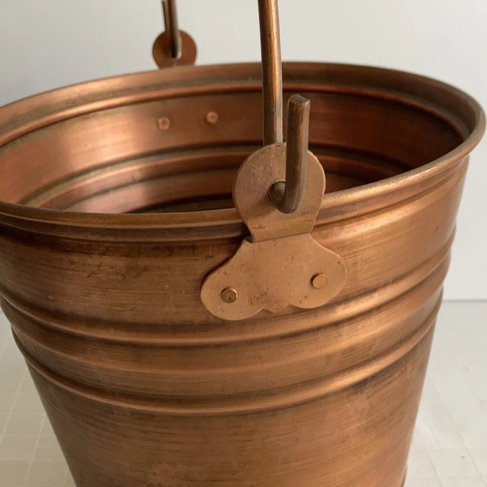 Smith & Hawken Copper hearthside bucket 2003 flower planter pot - Picture 4 of 10